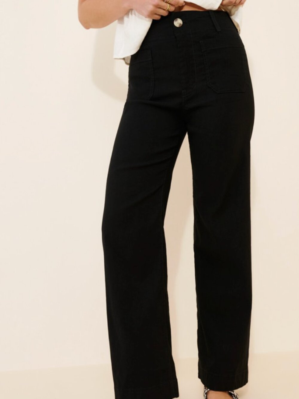Maeve Collette Pants Size 27 T Excellent Condition Black Full Length Wide Leg